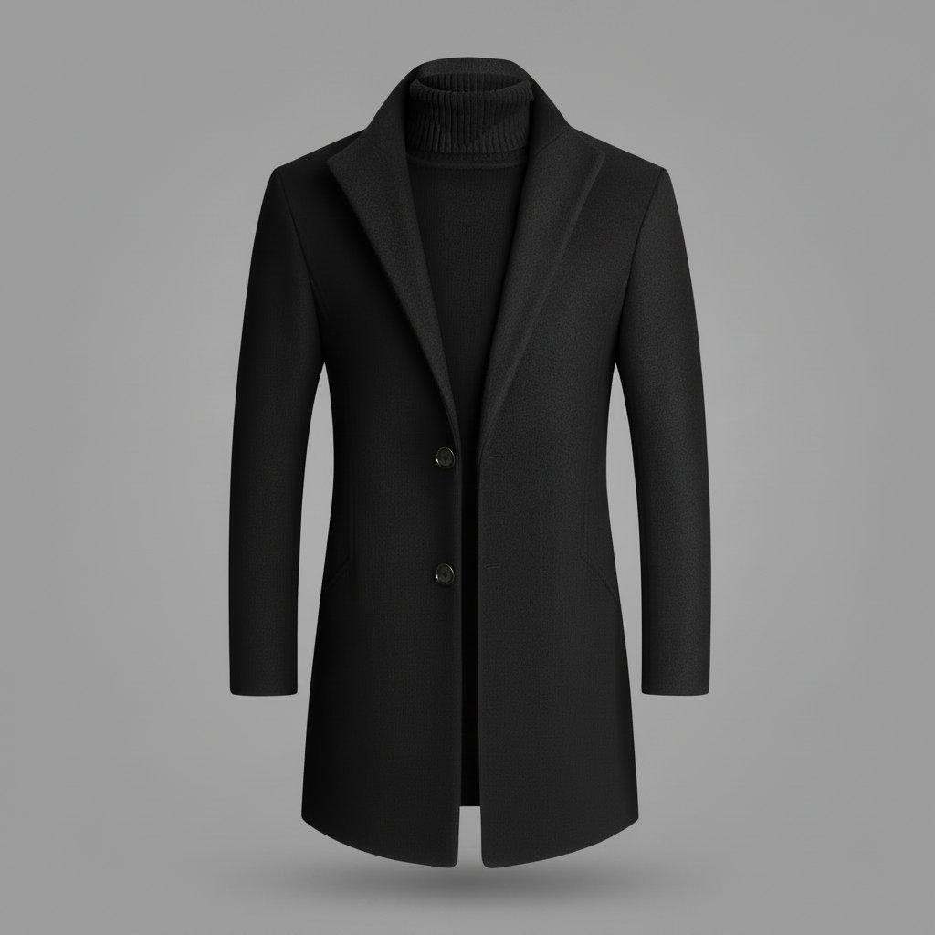 Men's Notched Lapel Overcoat | Stylish Winter Coat