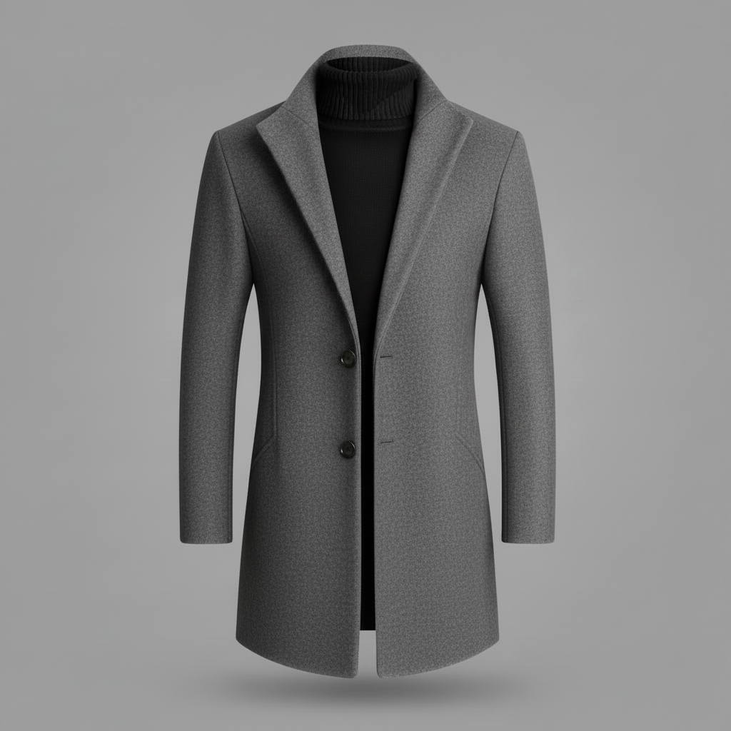 Men's Notched Lapel Overcoat | Stylish Winter Coat