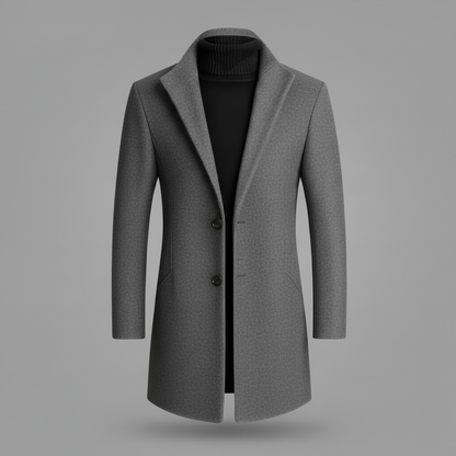 Men's Notched Lapel Overcoat | Stylish Winter Coat