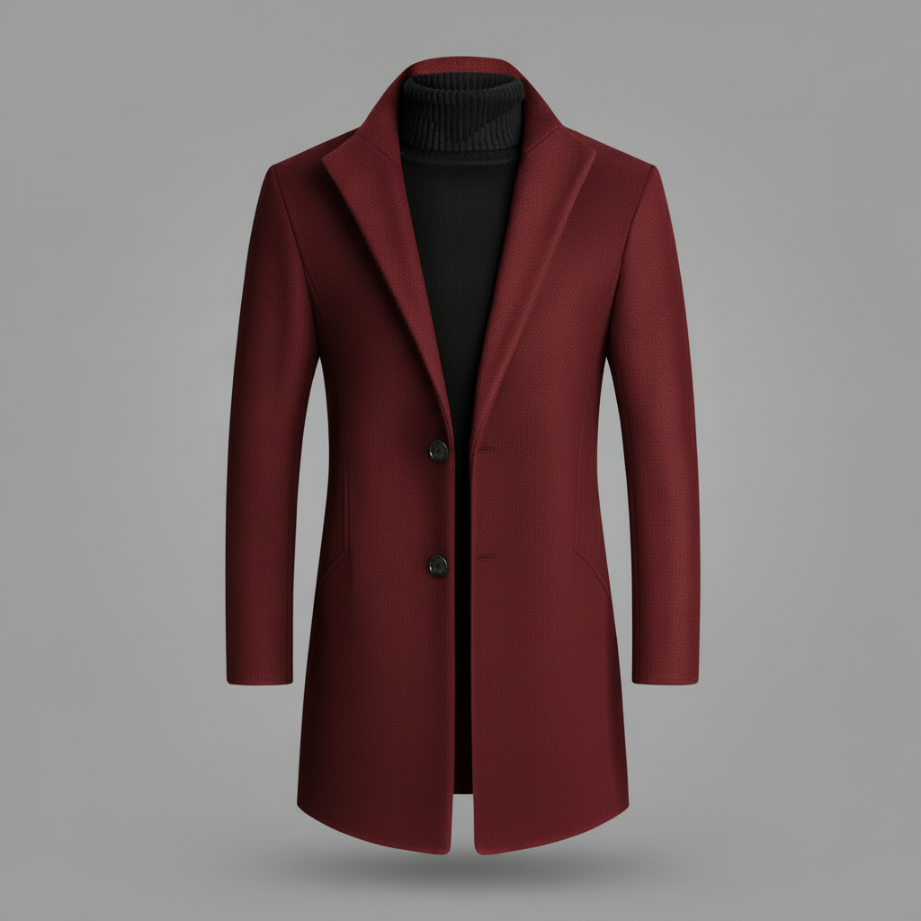 Men's Notched Lapel Overcoat | Stylish Winter Coat