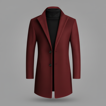 Men's Notched Lapel Overcoat | Stylish Winter Coat