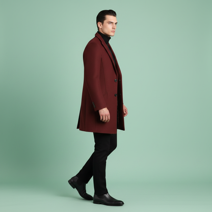 Men's Notched Lapel Overcoat | Stylish Winter Coat