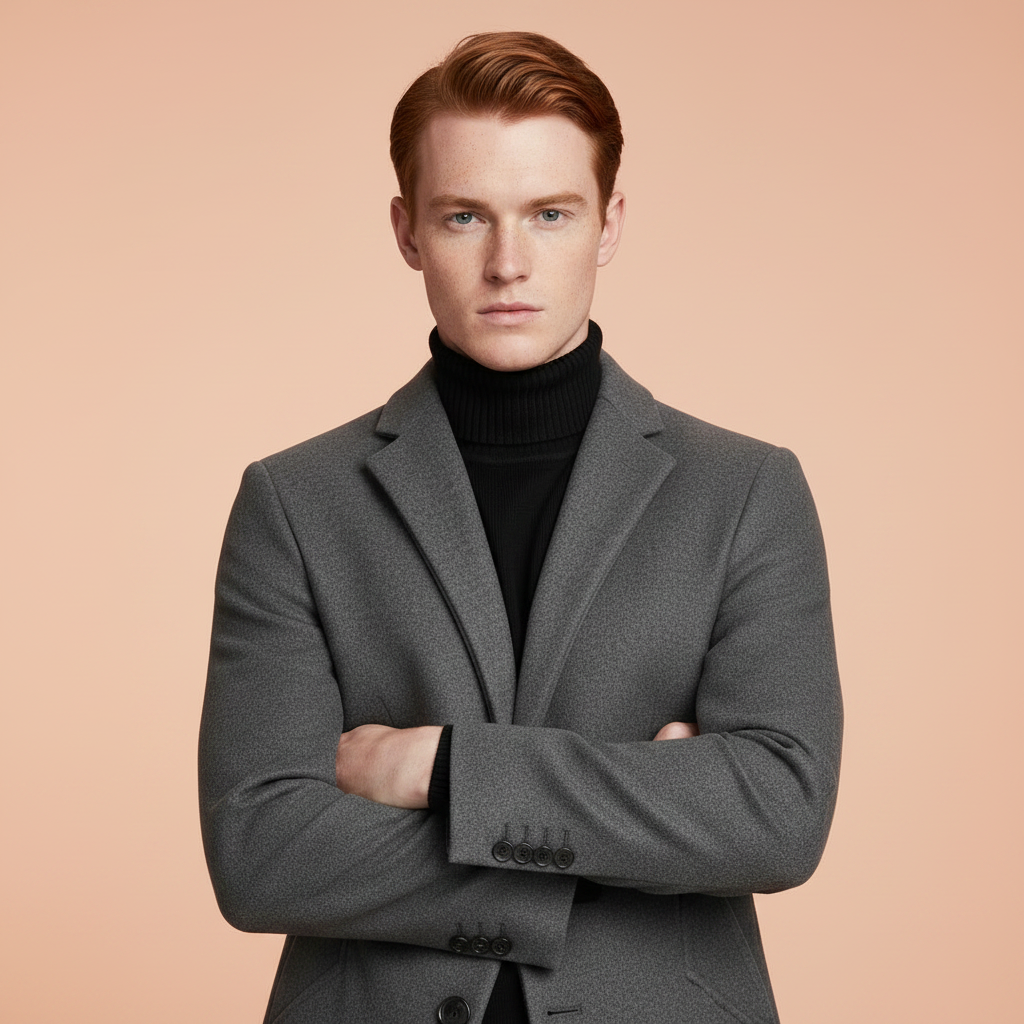 Men's Notched Lapel Overcoat | Stylish Winter Coat