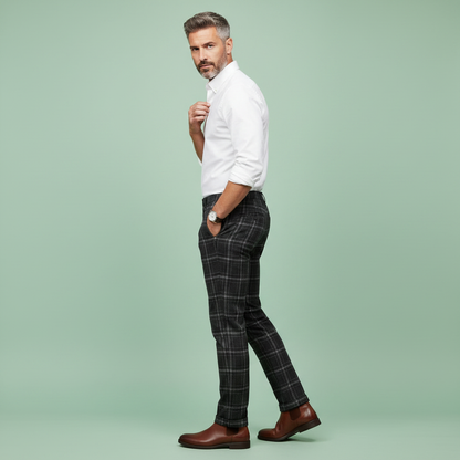 Sasha Checked Chinos | Men's Trousers for Casual Style